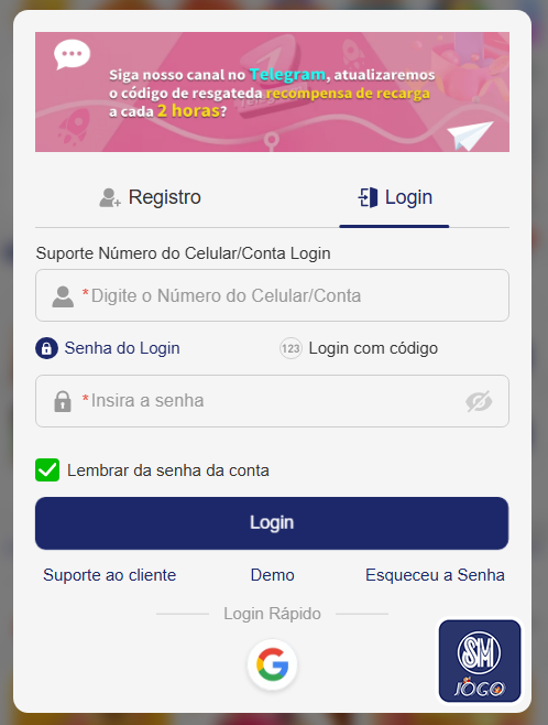 smjogo.com - conectar em protegido página de login